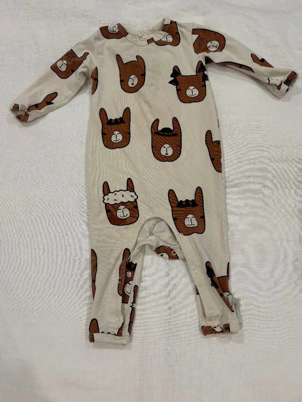 Tinycottons Llama Faces Romper 12–18M | Made in Portugal - Picture 2 of 4
